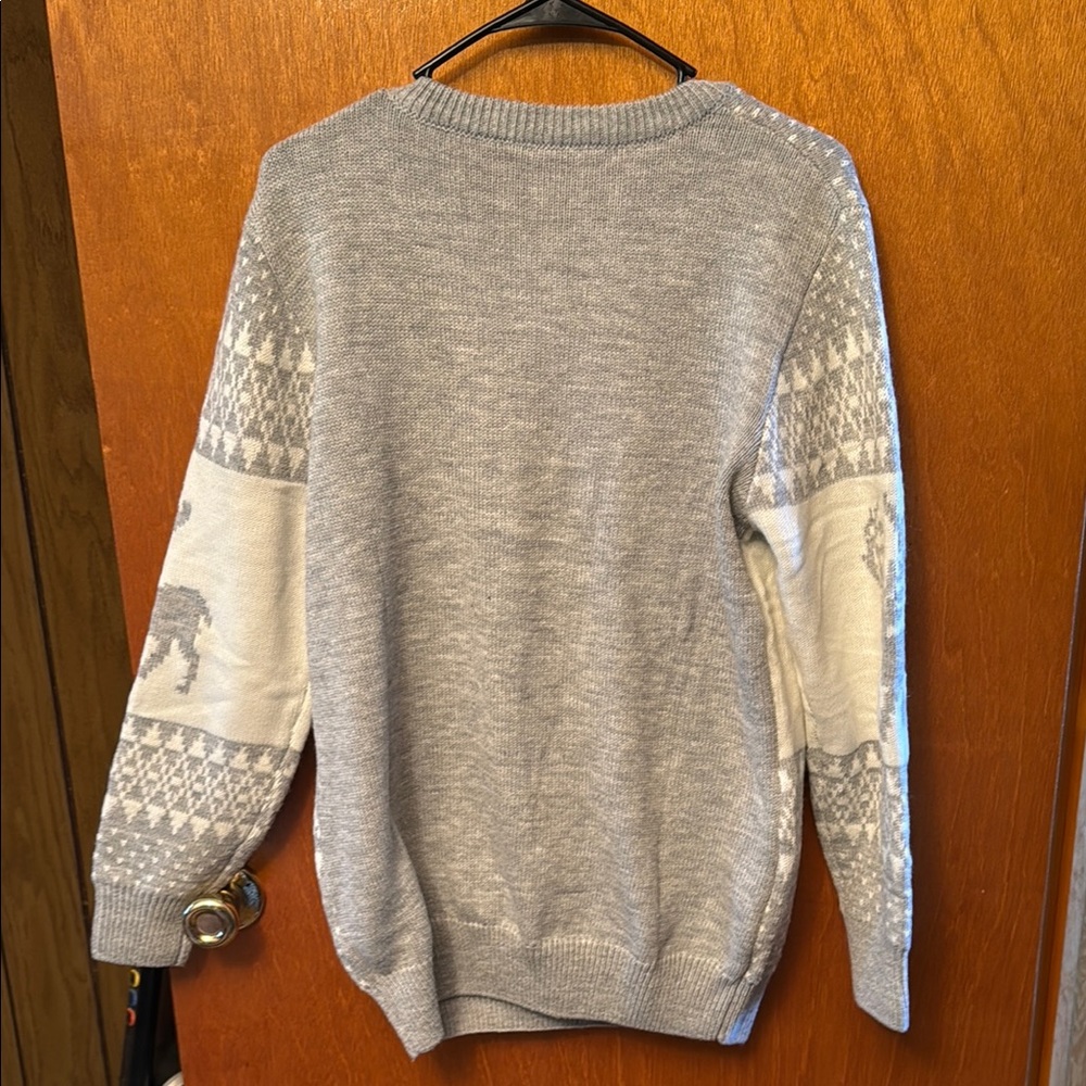 Gray Reindeer Pattern Sweater - Picture 6 of 6